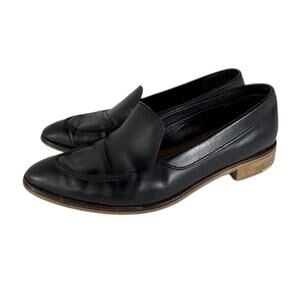 Everlane Black Leather Modern Slip On Classic Loafer Size 8